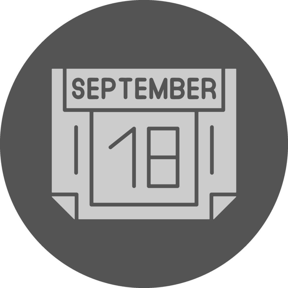 18 September Minimal Grey Icon vector