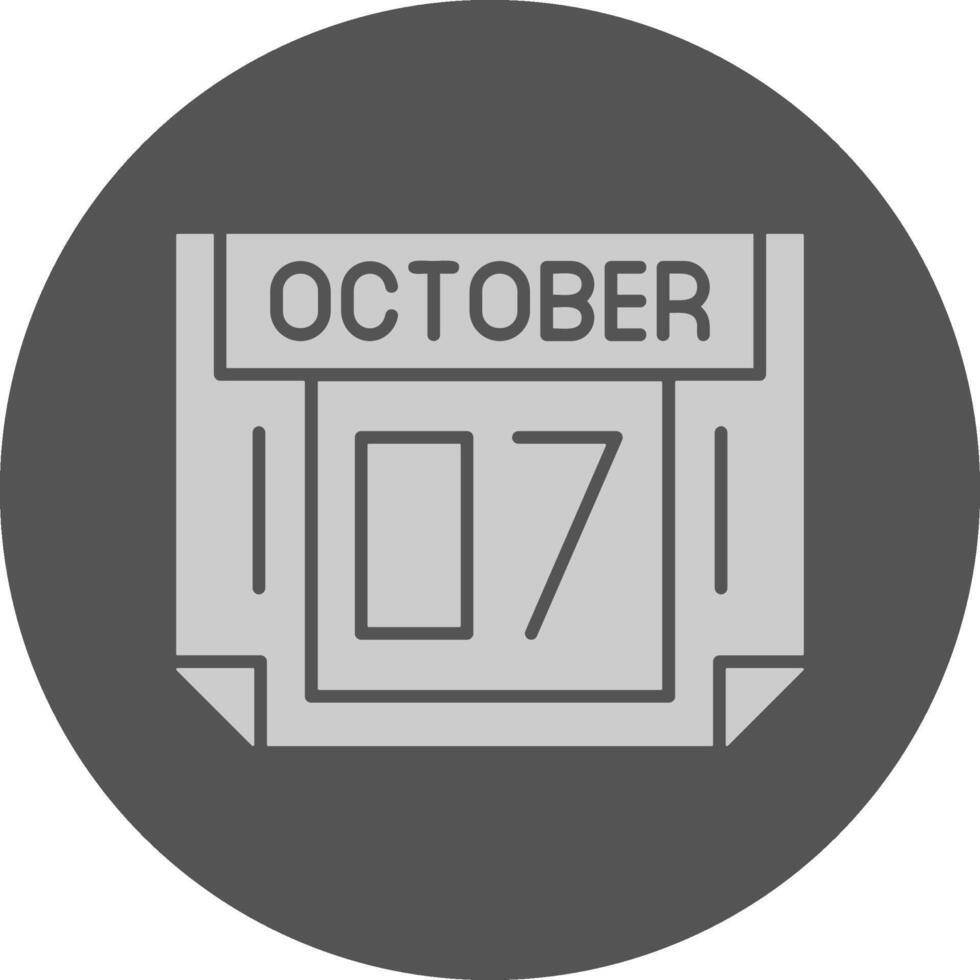 7 October Minimal Grey Icon vector