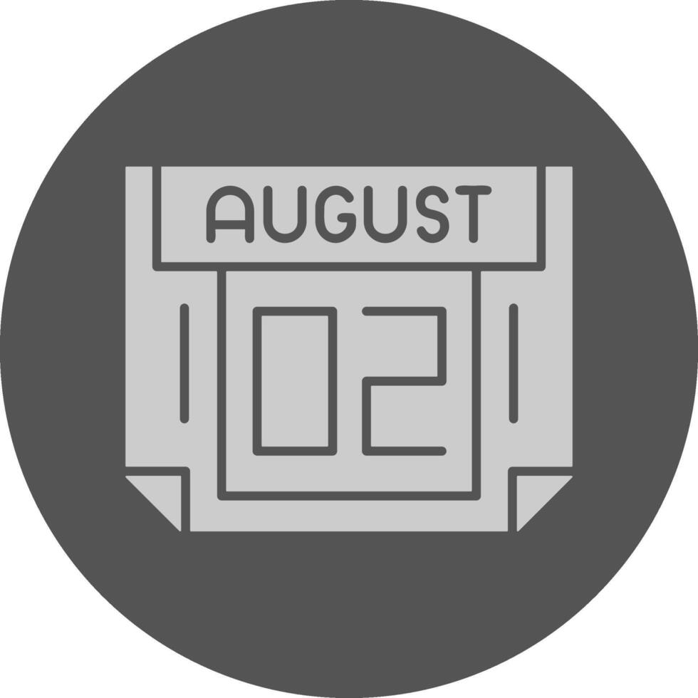 2 August Minimal Grey Icon vector