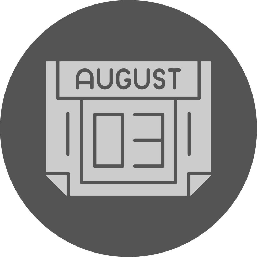 3 August Minimal Grey Icon vector