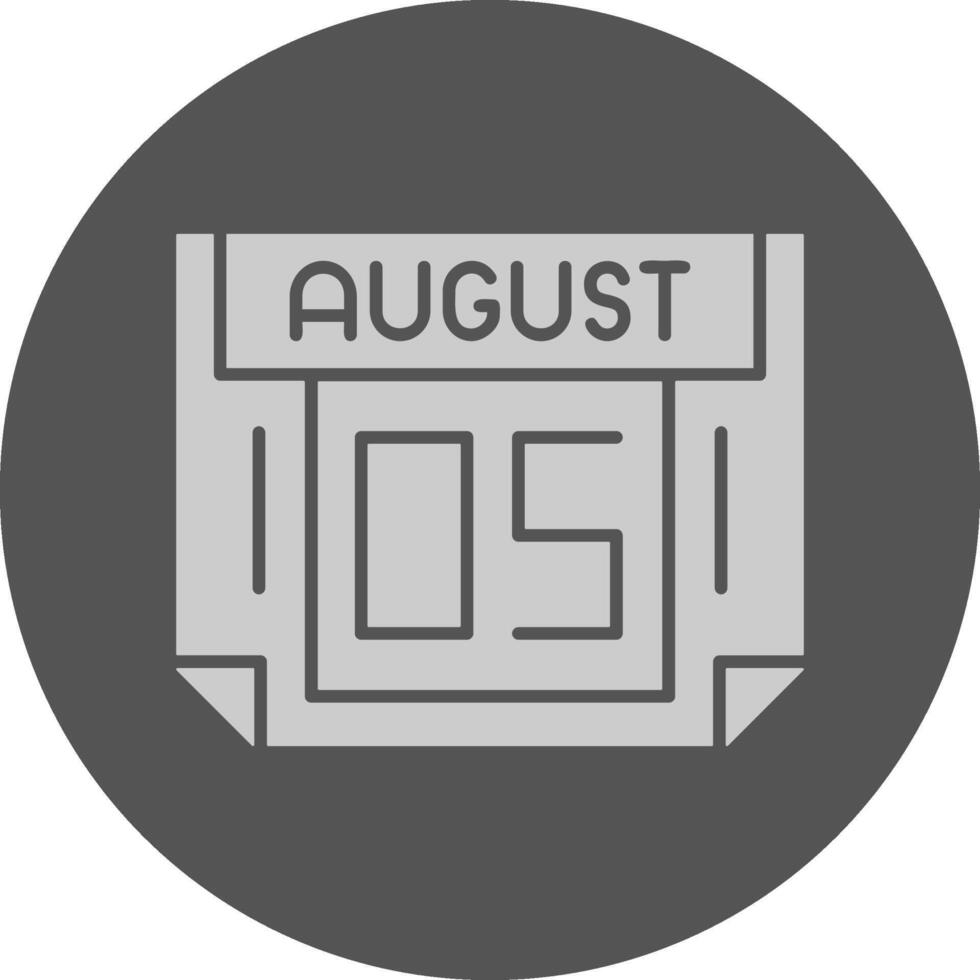 5 August Minimal Grey Icon vector