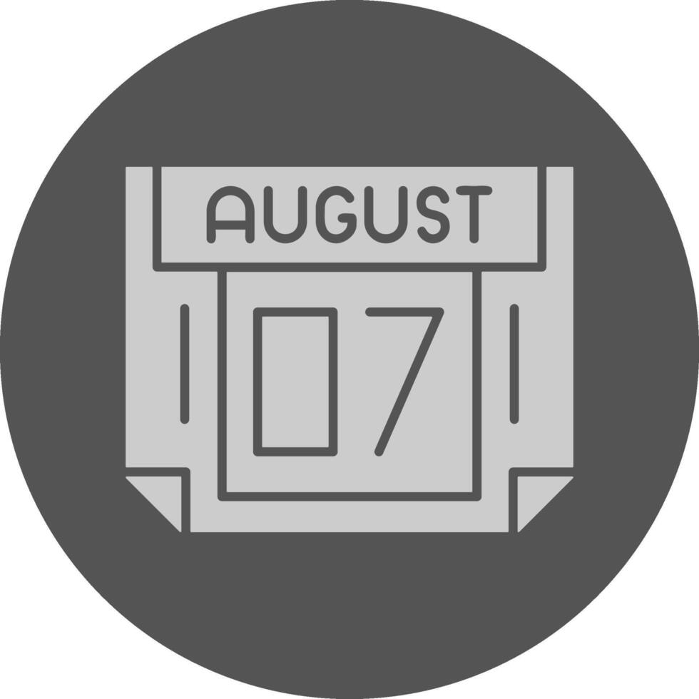 7 August Minimal Grey Icon vector