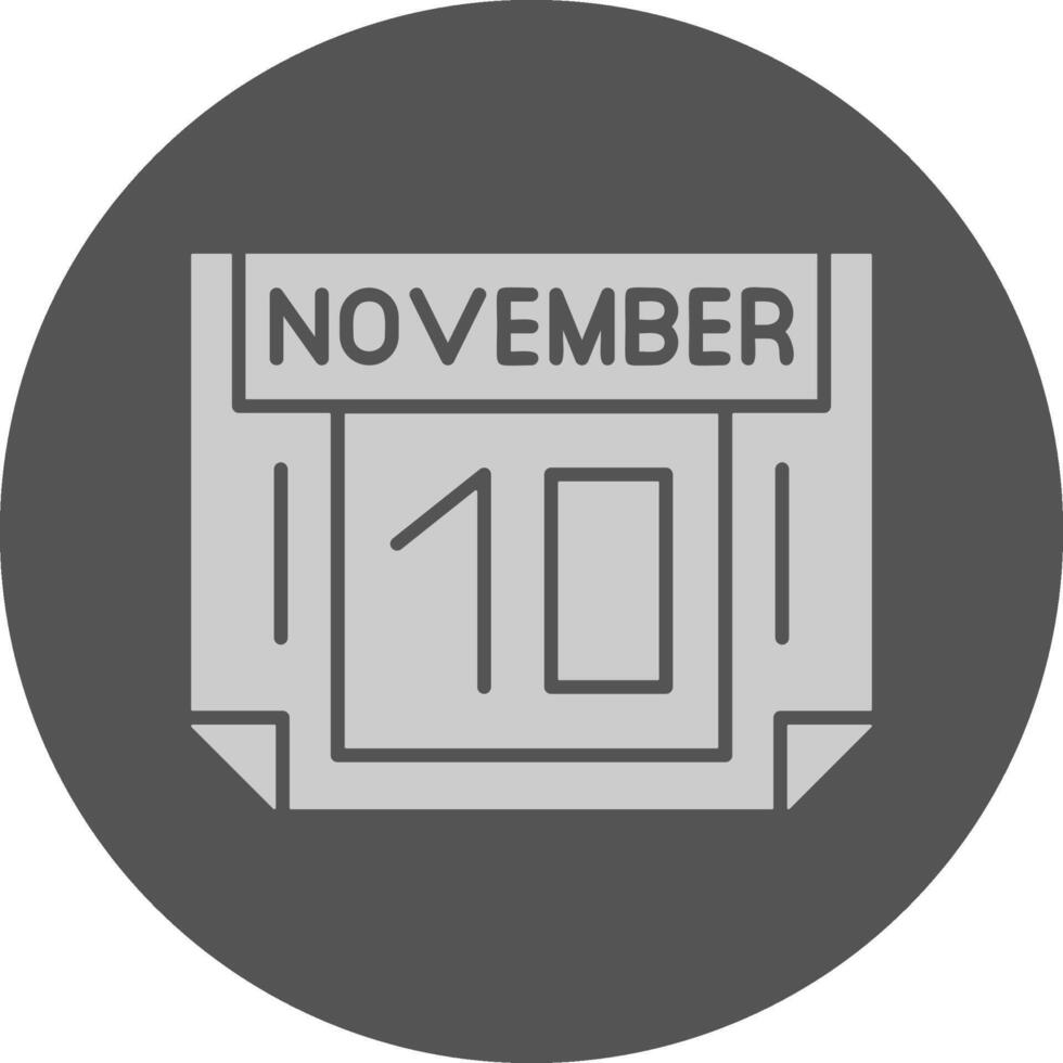 10 November Minimal Grey Icon vector