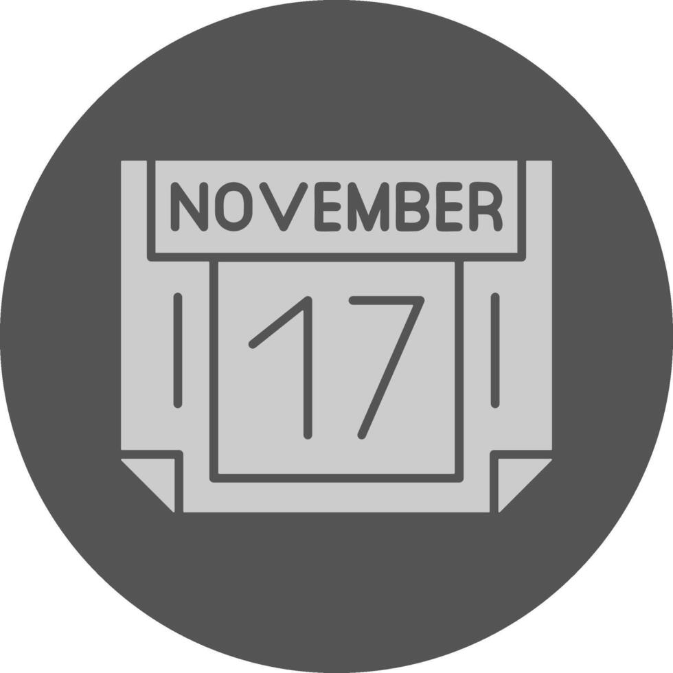 17 November Minimal Grey Icon vector