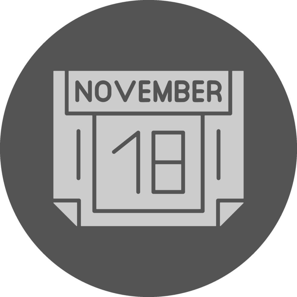 18 November Minimal Grey Icon vector