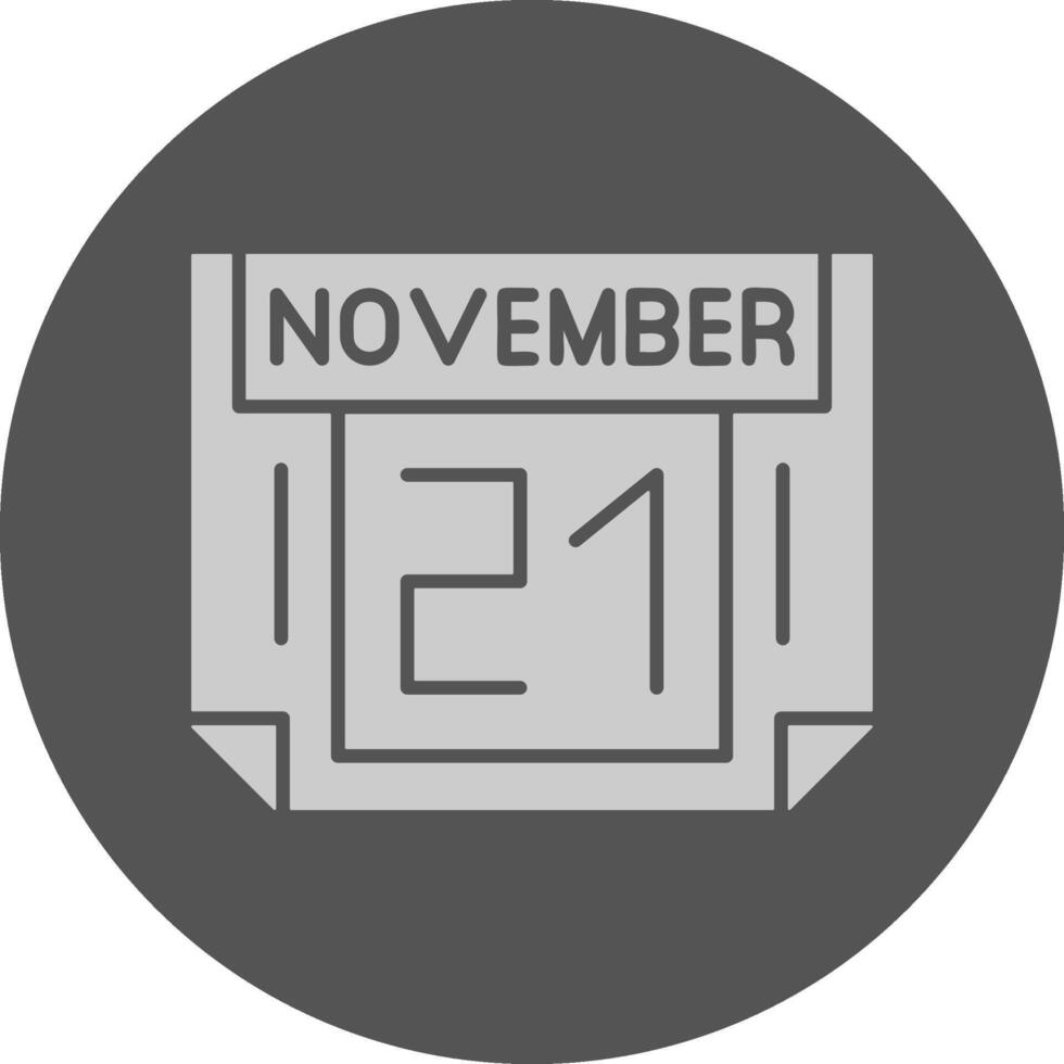 21 November Minimal Grey Icon vector