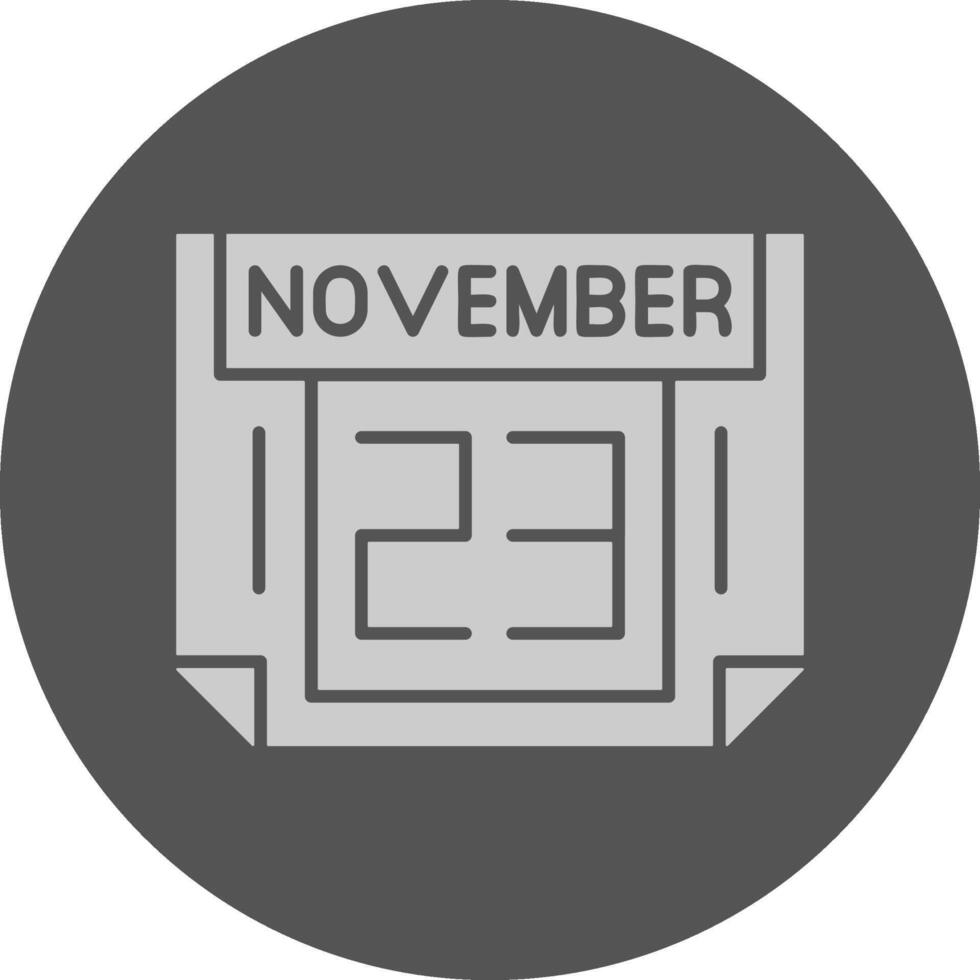 23 November Minimal Grey Icon vector