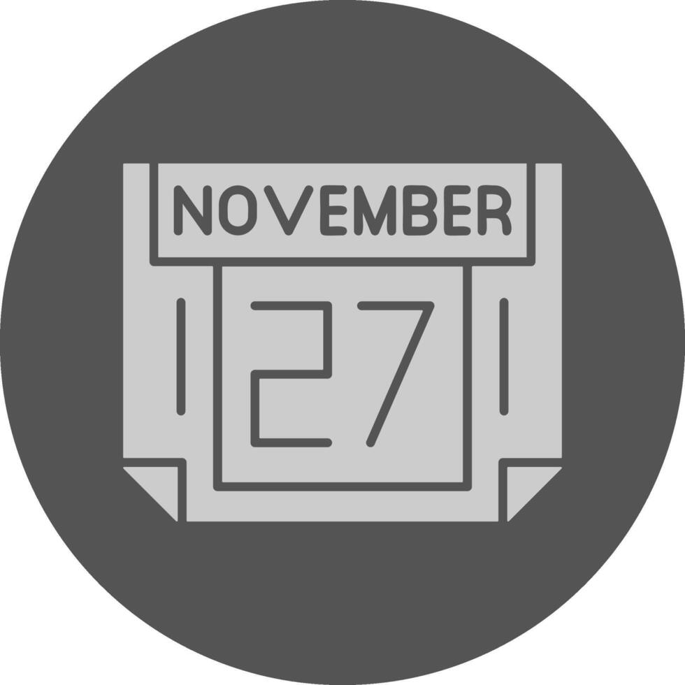 27 November Minimal Grey Icon vector