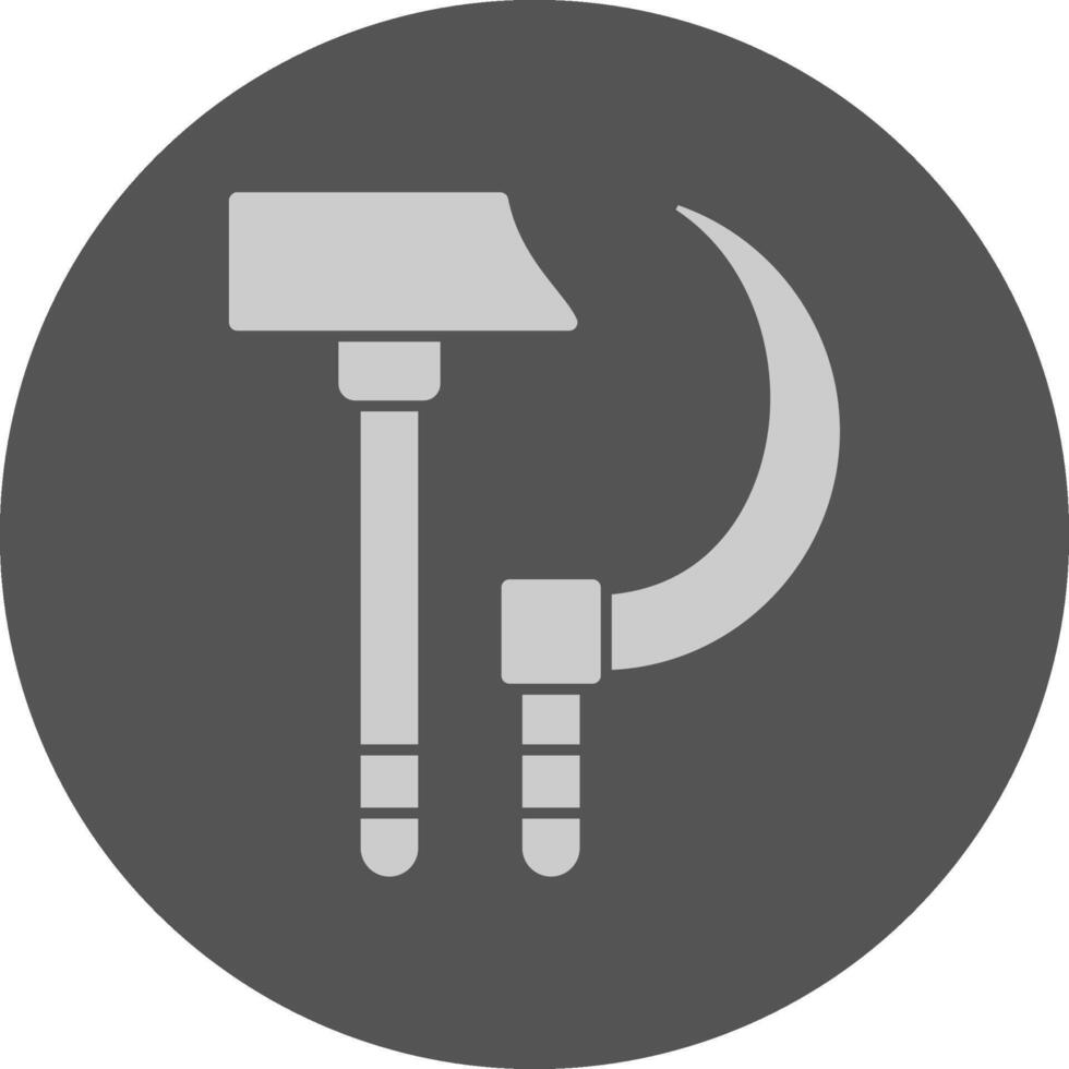 Hammer and Sickle Minimal Grey Icon vector