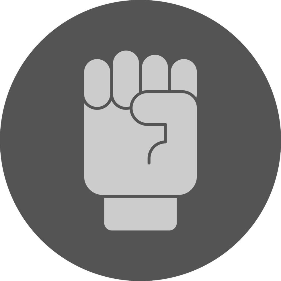 Raising Fist Minimal Grey Icon vector