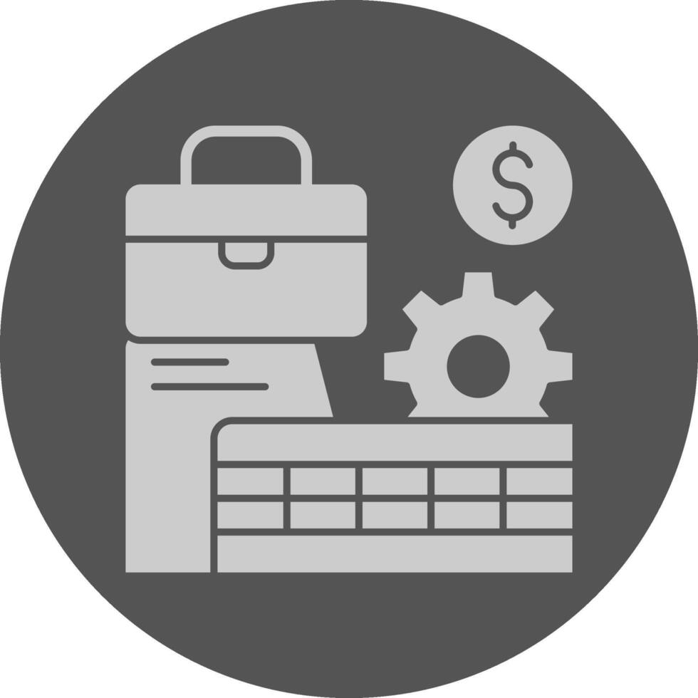 Private Sector Minimal Grey Icon Icon vector