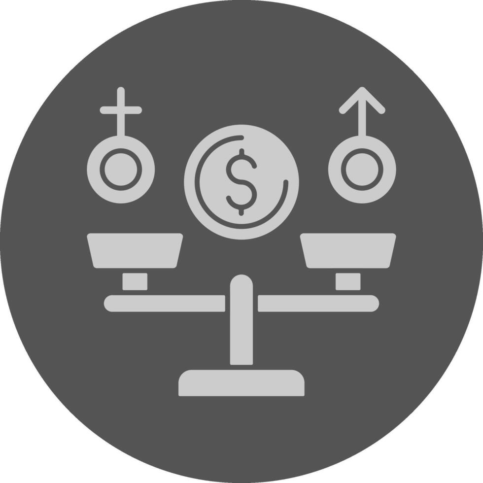 Equal Pay Minimal Grey Icon vector