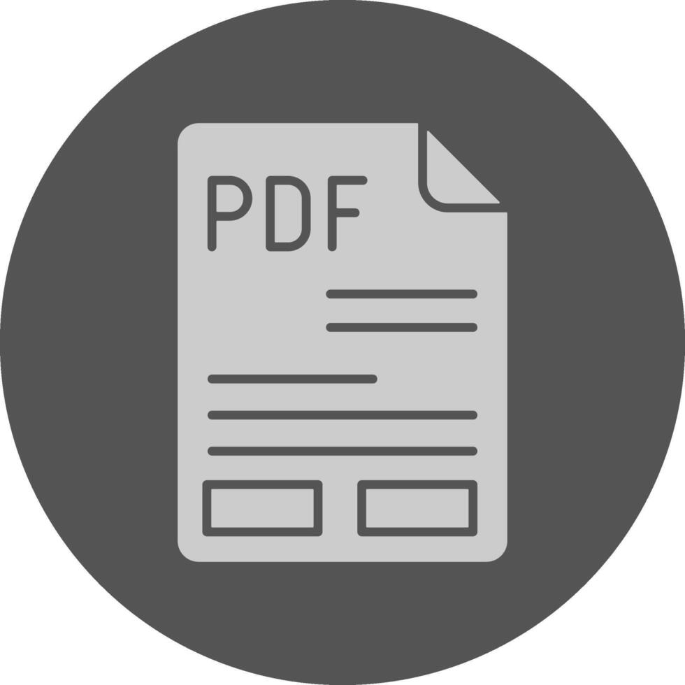 PDF Minimal Grey Icon vector