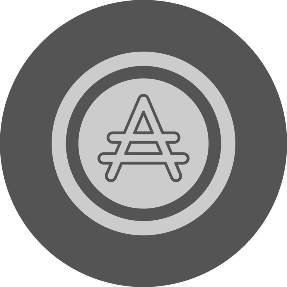 Argentine Peso Sign Minimal Grey Icon vector