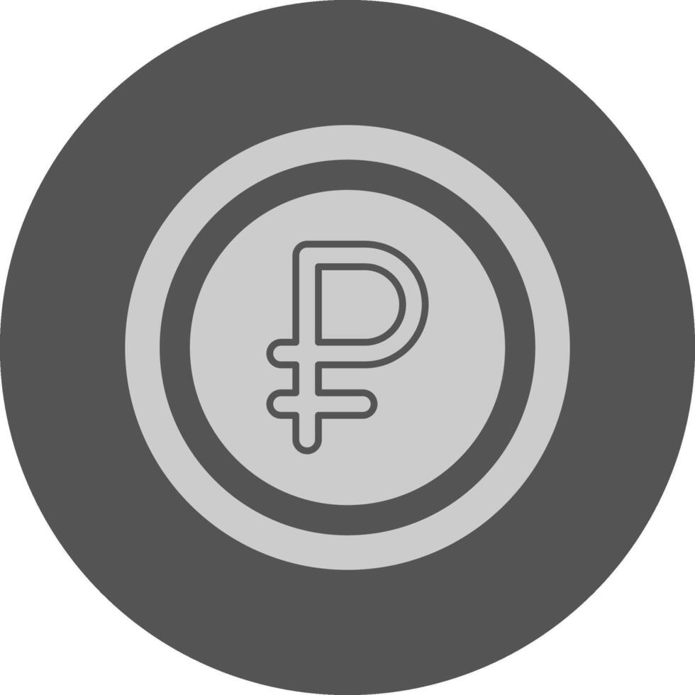 Russian Ruble Sign Minimal Grey Icon vector