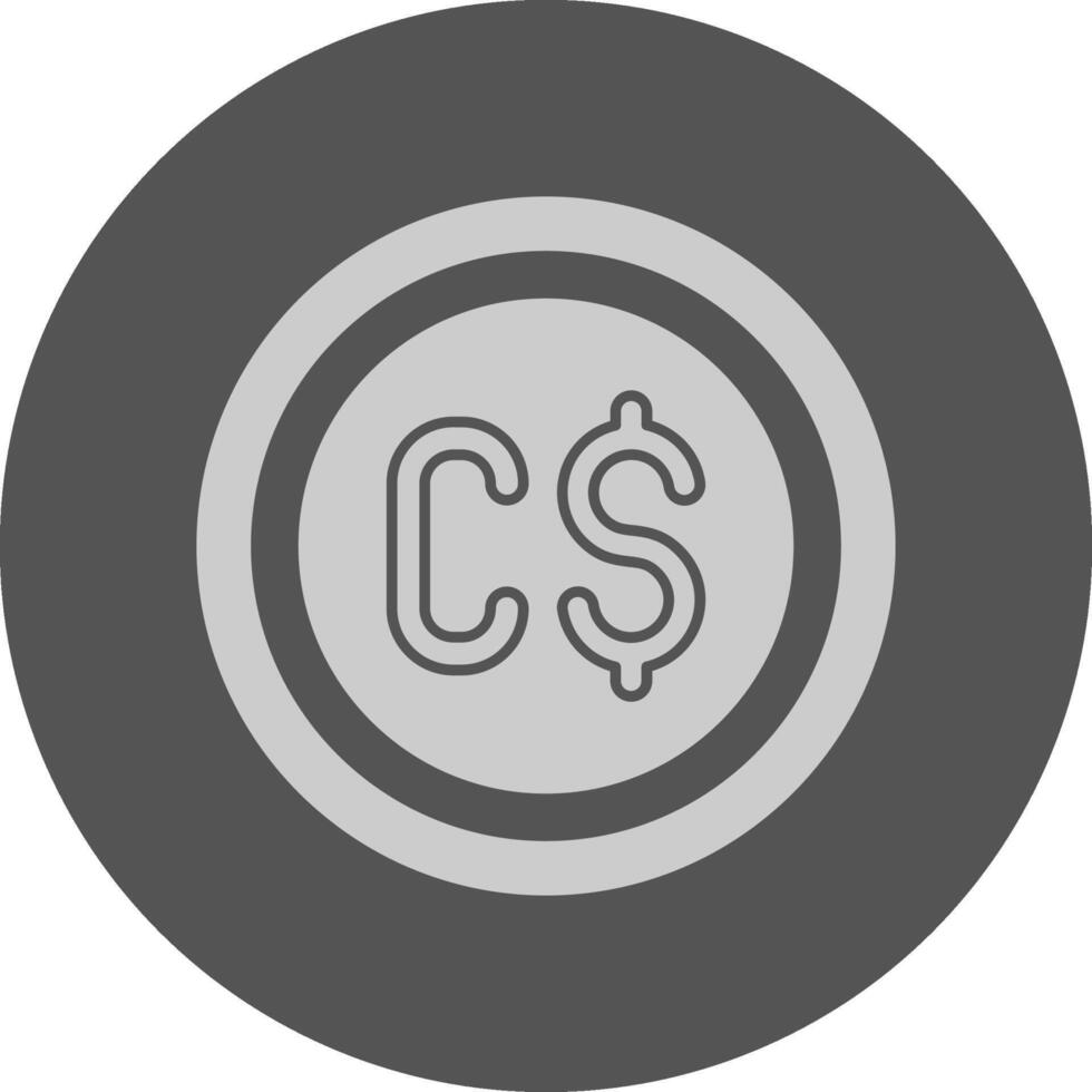 Canadian Dollar Sign Minimal Grey Icon vector