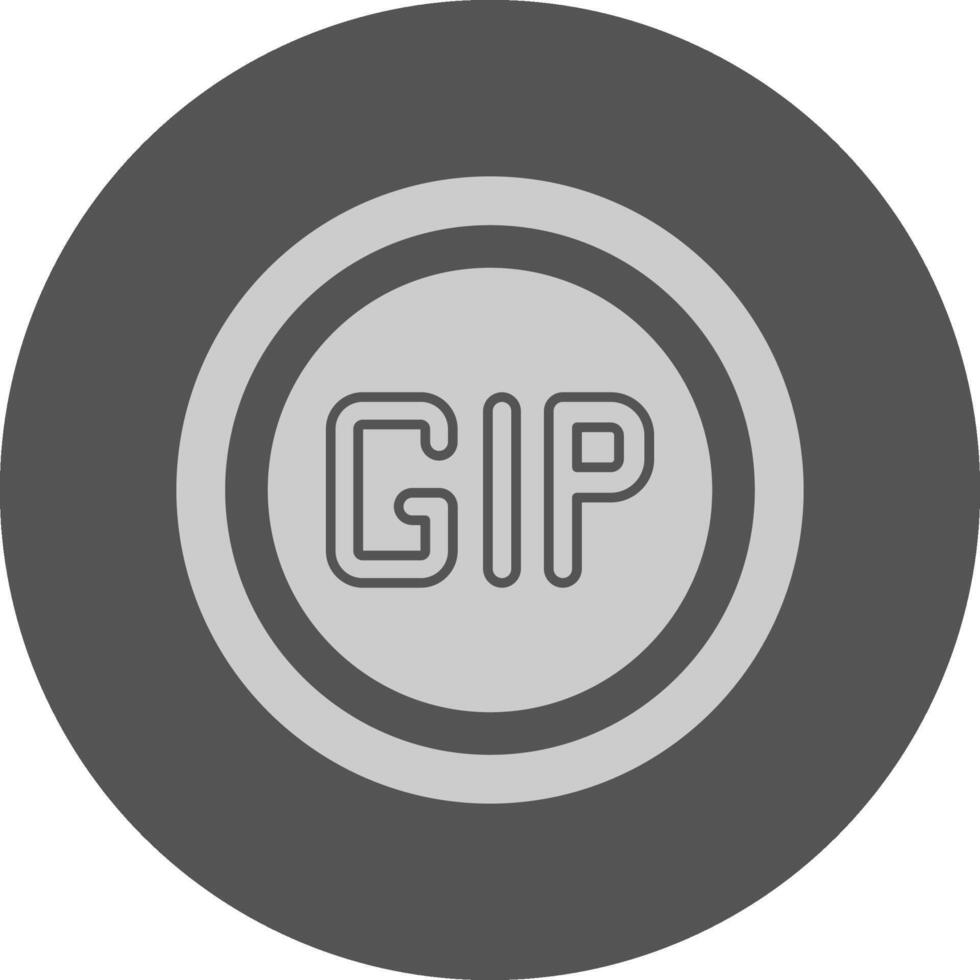 Gibraltar Pound Sign Minimal Grey Icon vector