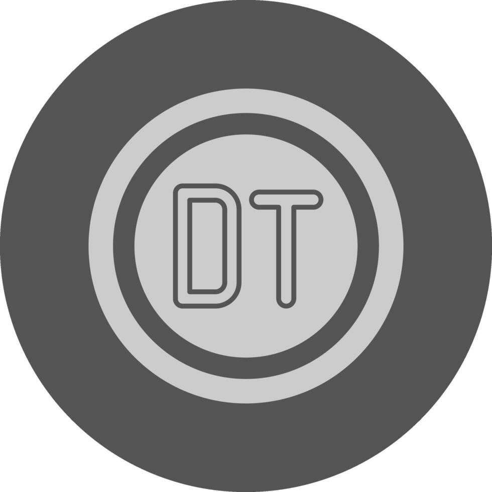 Tunisian Dinar Sign Minimal Grey Icon vector