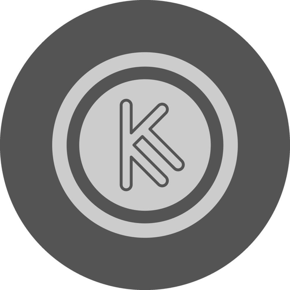 Kenyan Shilling Sign Minimal Grey Icon vector