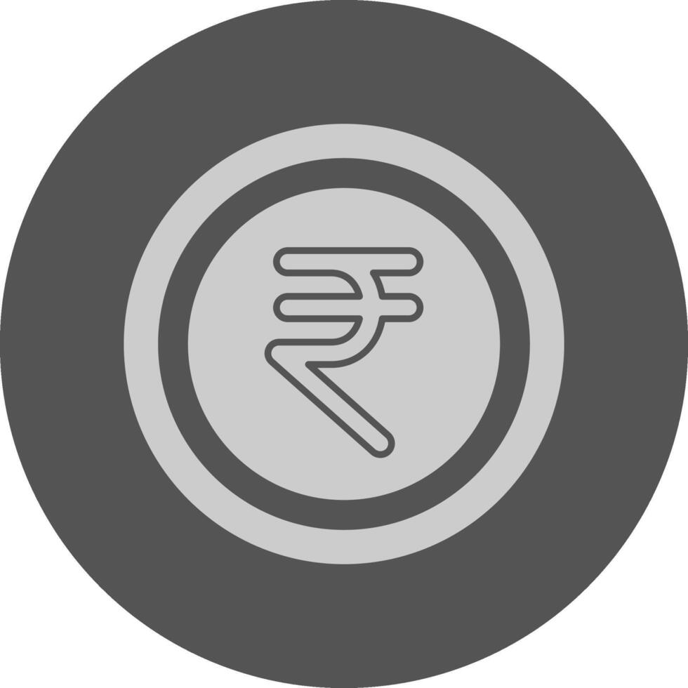 Indian Rupee Sign Minimal Grey Icon vector
