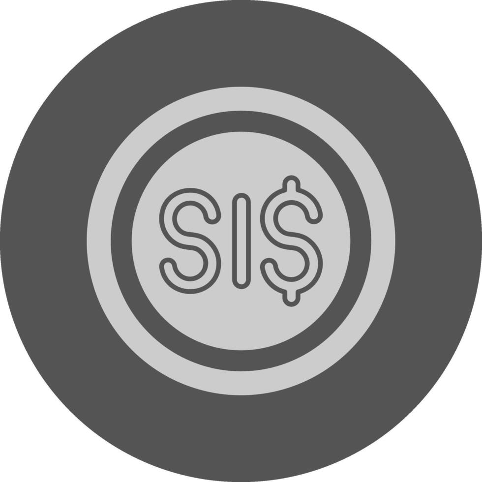 Solomon Islands Dollar Sign Minimal Grey Icon vector