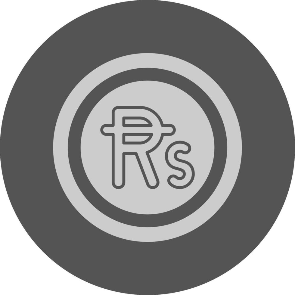 Mauritian Rupee Sign Minimal Grey Icon vector