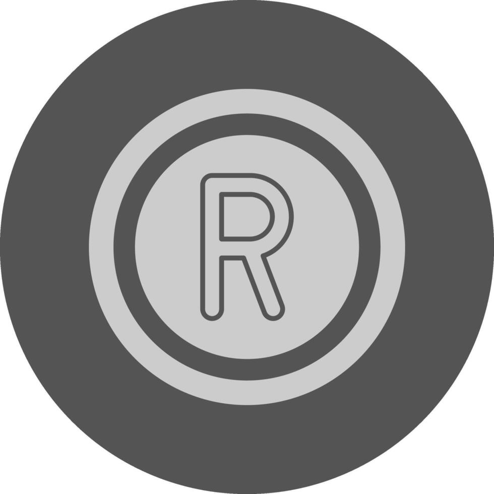 South African Rand Sign Minimal Grey Icon vector
