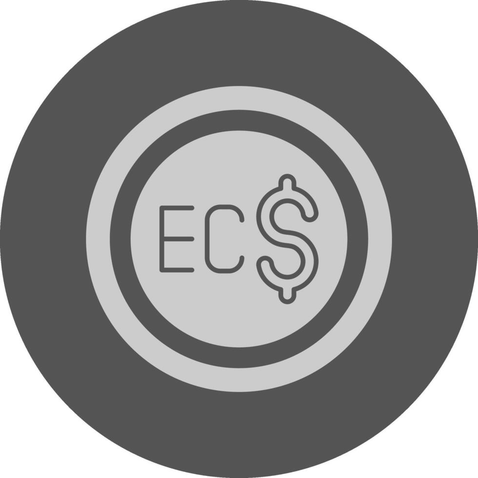 East Caribbean Dollar Sign Minimal Grey Icon vector