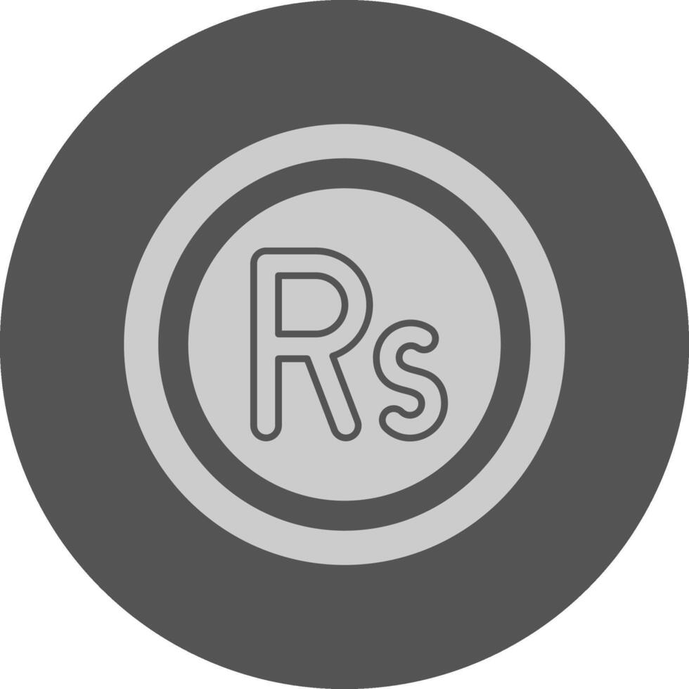 Pakistani rupee Sign Minimal Grey Icon vector