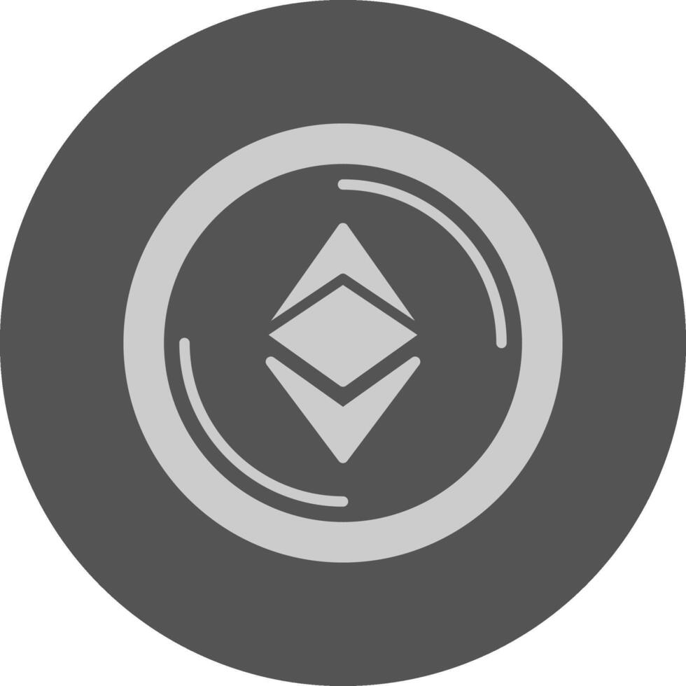 Ethereum Minimal Grey Icon vector