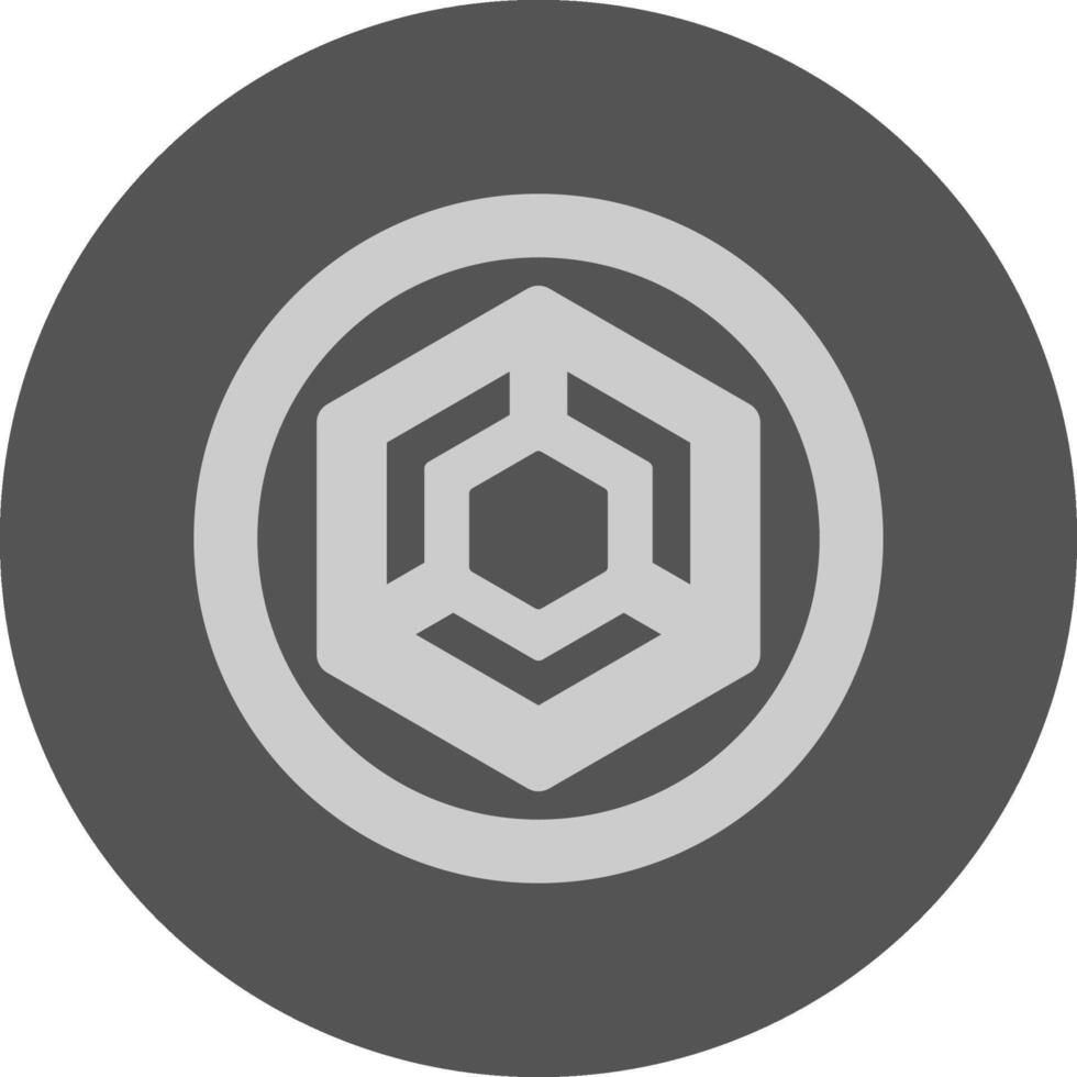 Thetan Arena Coin Minimal Grey Icon vector