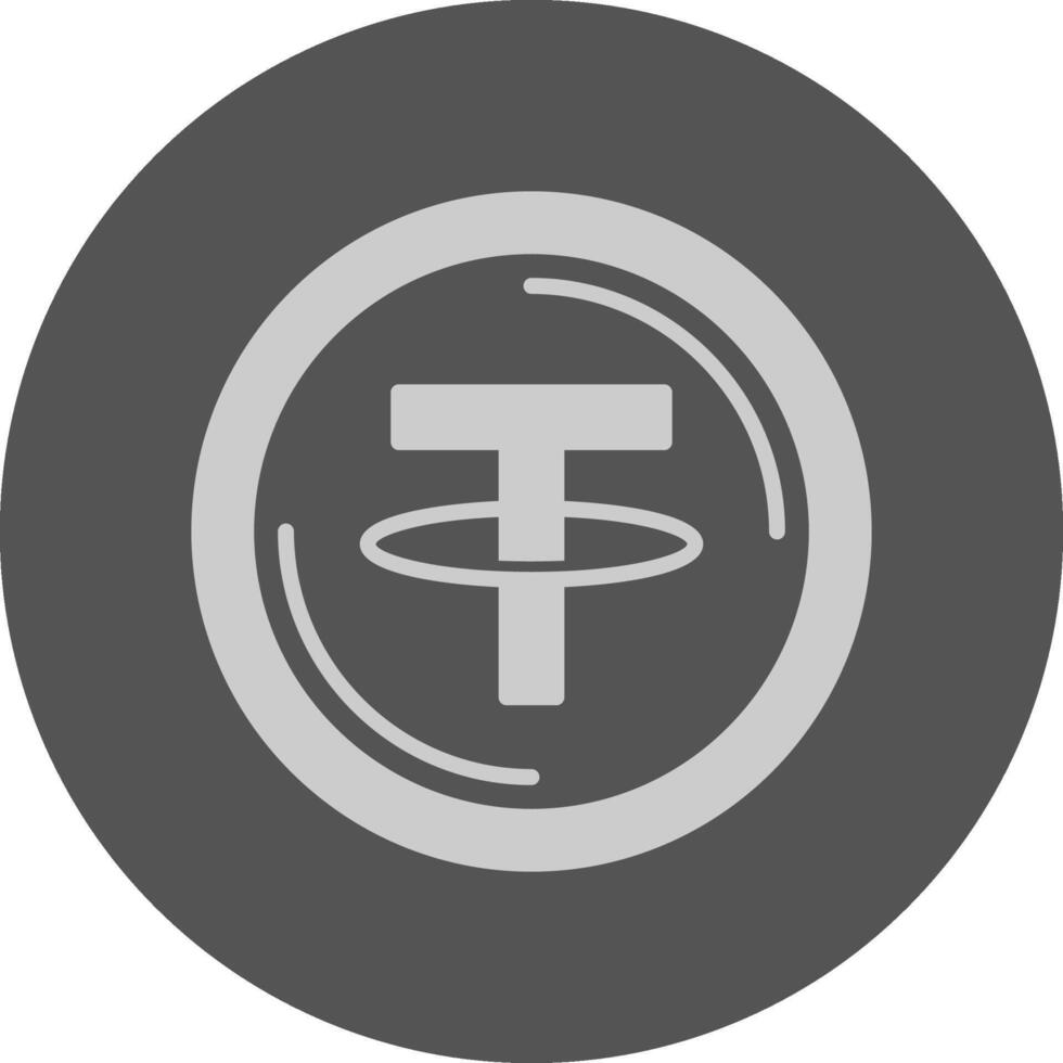 Tether Minimal Grey Icon vector