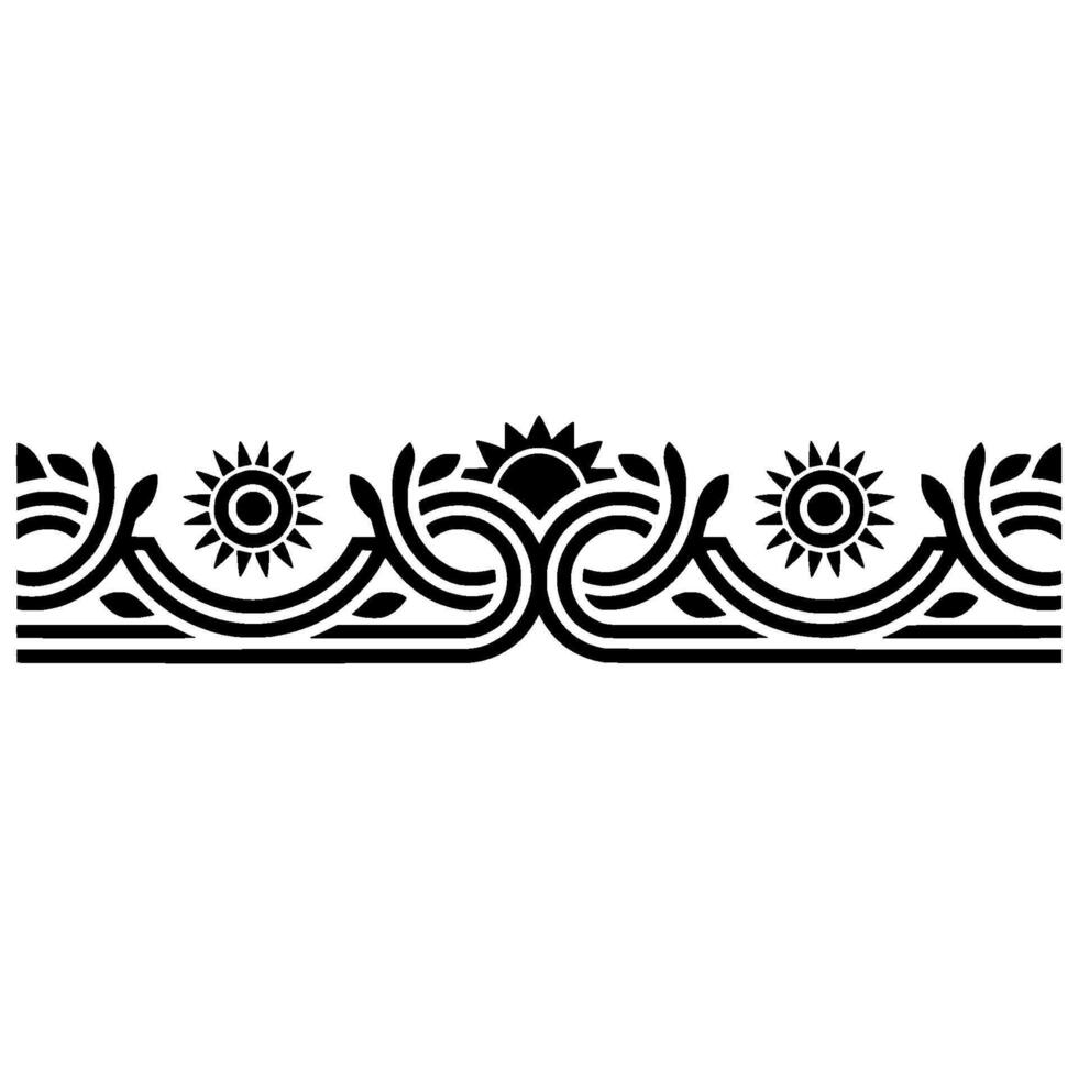 Stylized Sun Border, Intricate Tribal vector