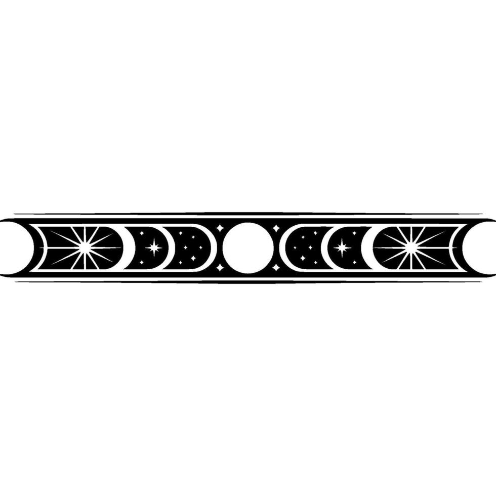 Celestial Crescent Border, Starry Night Motif - Moon vector