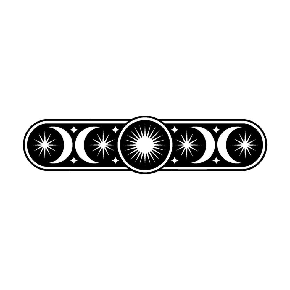 Celestial Cycle Vintage Moon Phases Illustration, Circular vector