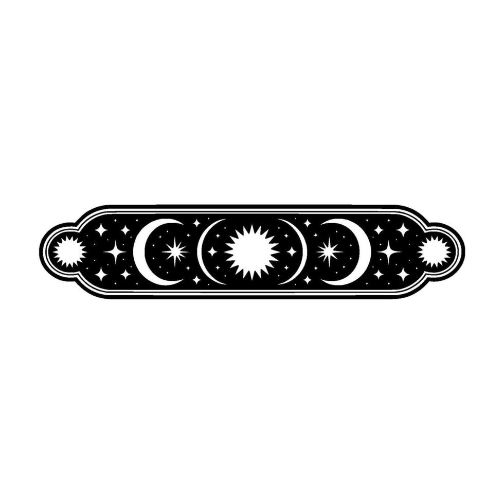 Celestial Crescent Moon, Stars, and Cosmic Mystery vector