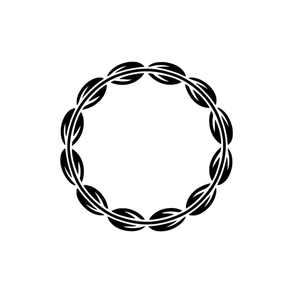Stylized Wreath of Leaves, Minimalist vector