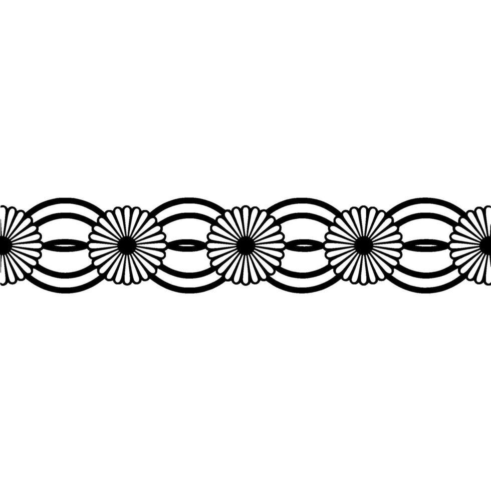 Geometric Floral Border, Minimalist - Circular vector