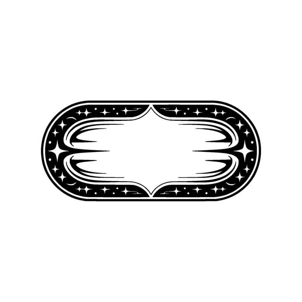 Vintage Starburst Oval Emblem, Elegant vector