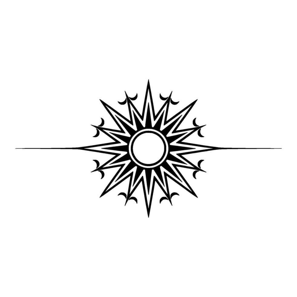 Celestial Compass Geometric Starburst Symbol vector