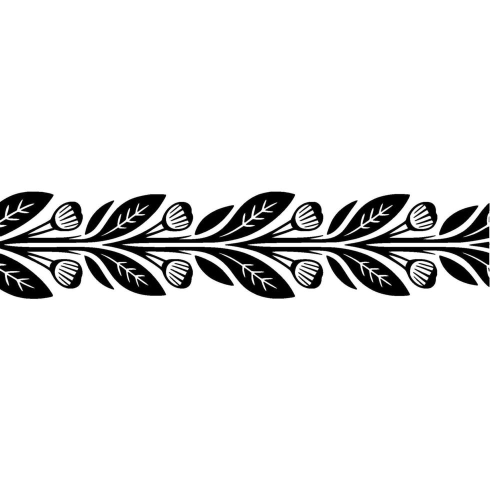 Elegant Leaf Border, Minimalist , Botanical Illustration vector