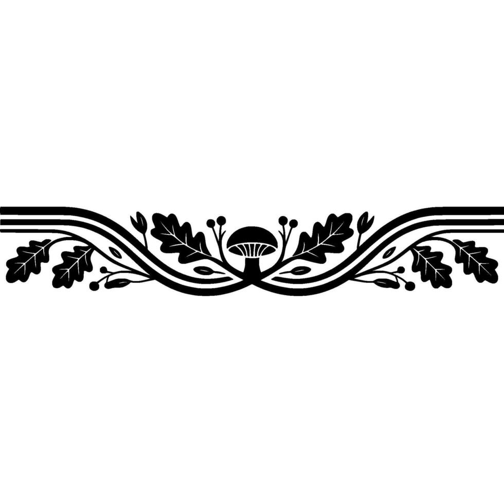 Elegant Botanical Border, Vintage Element, Oakleaves vector