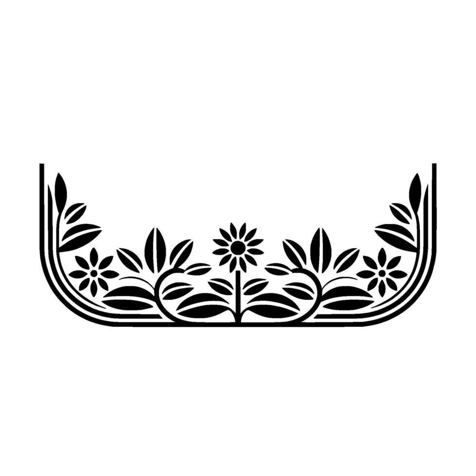 Stylized Floral Border, Minimalist - Decorative vector