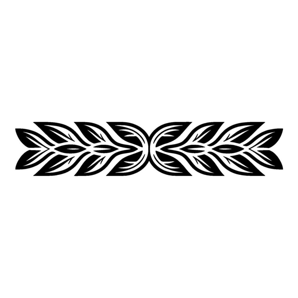 Stylized Leaf Border, Elegant Black and White vector