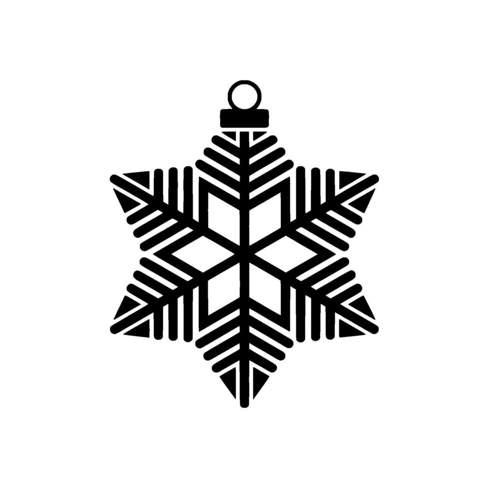 Minimalist Black Snowflake Ornament, Winter, Geometric vector