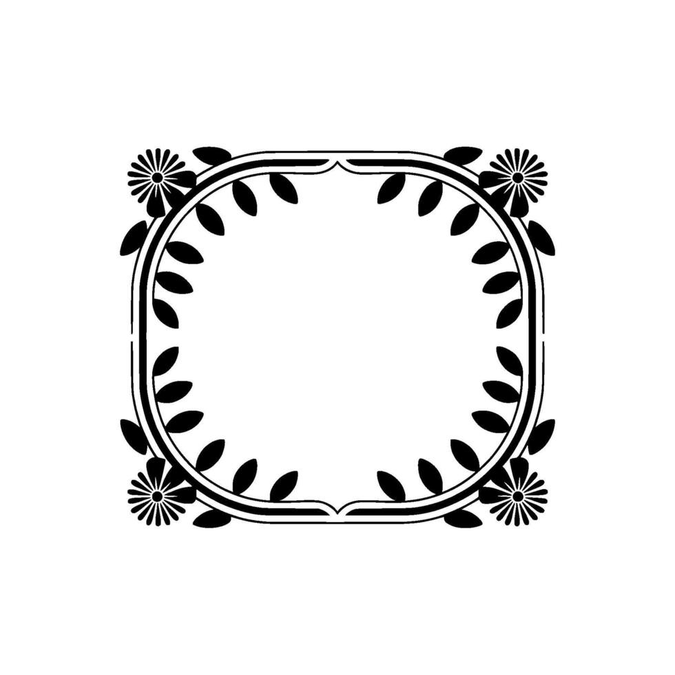 Elegant Botanical Frame, Vintage , Minimalist Ornament, Floral vector