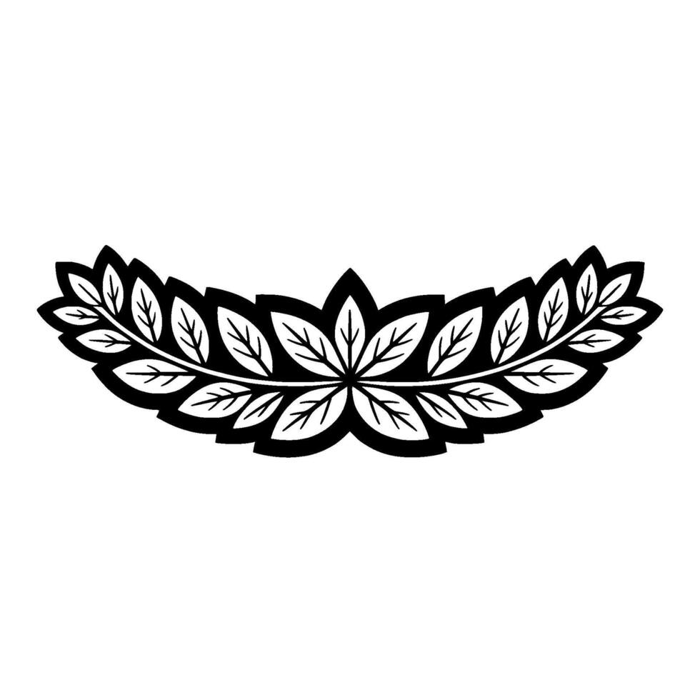 Stylized Leaf Wreath, Minimalist Emblem, Organic vector