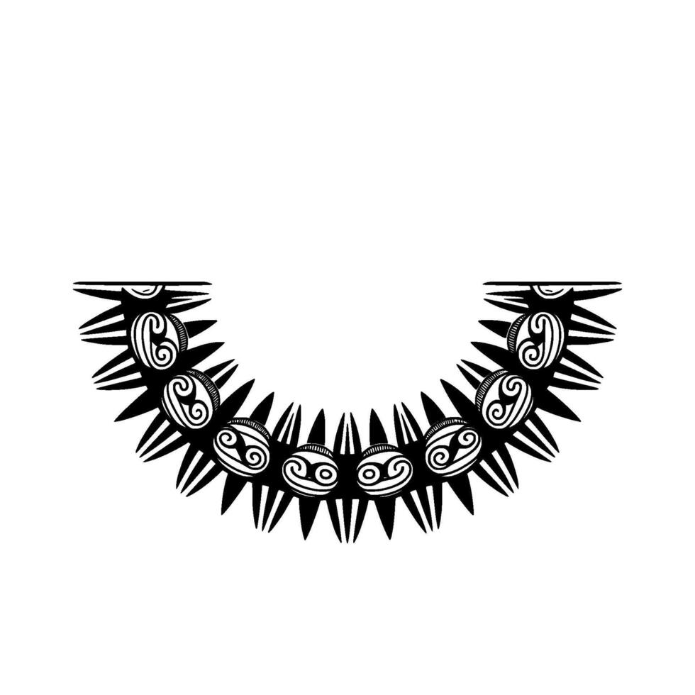 Tribal Crescent Stylized Black Feather Motif vector