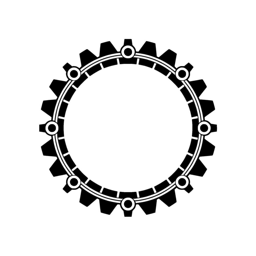 Circular Gear , Minimalist , Industrial Motif vector