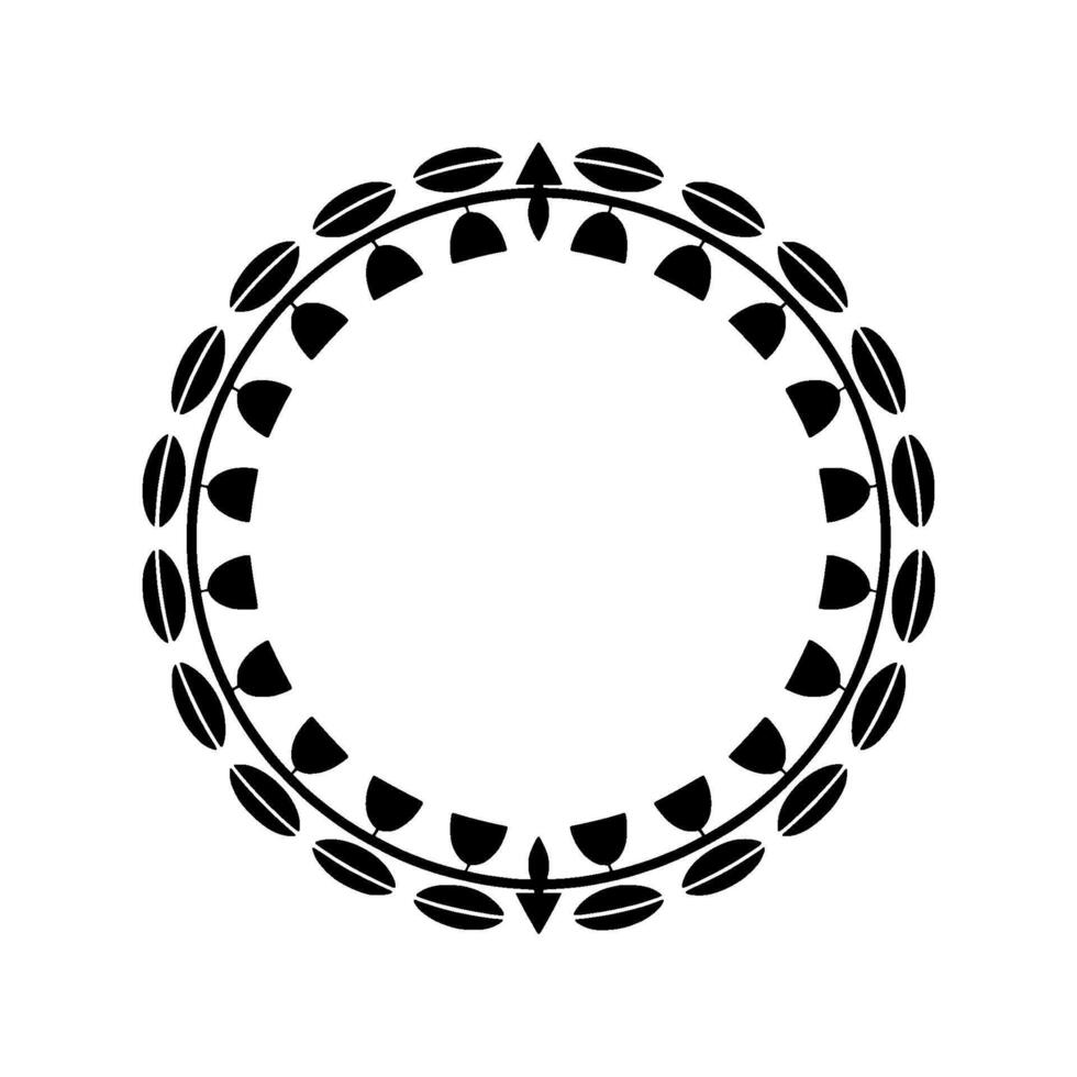 Minimalist Coffee Bean Circle Frame, Elegant Border vector